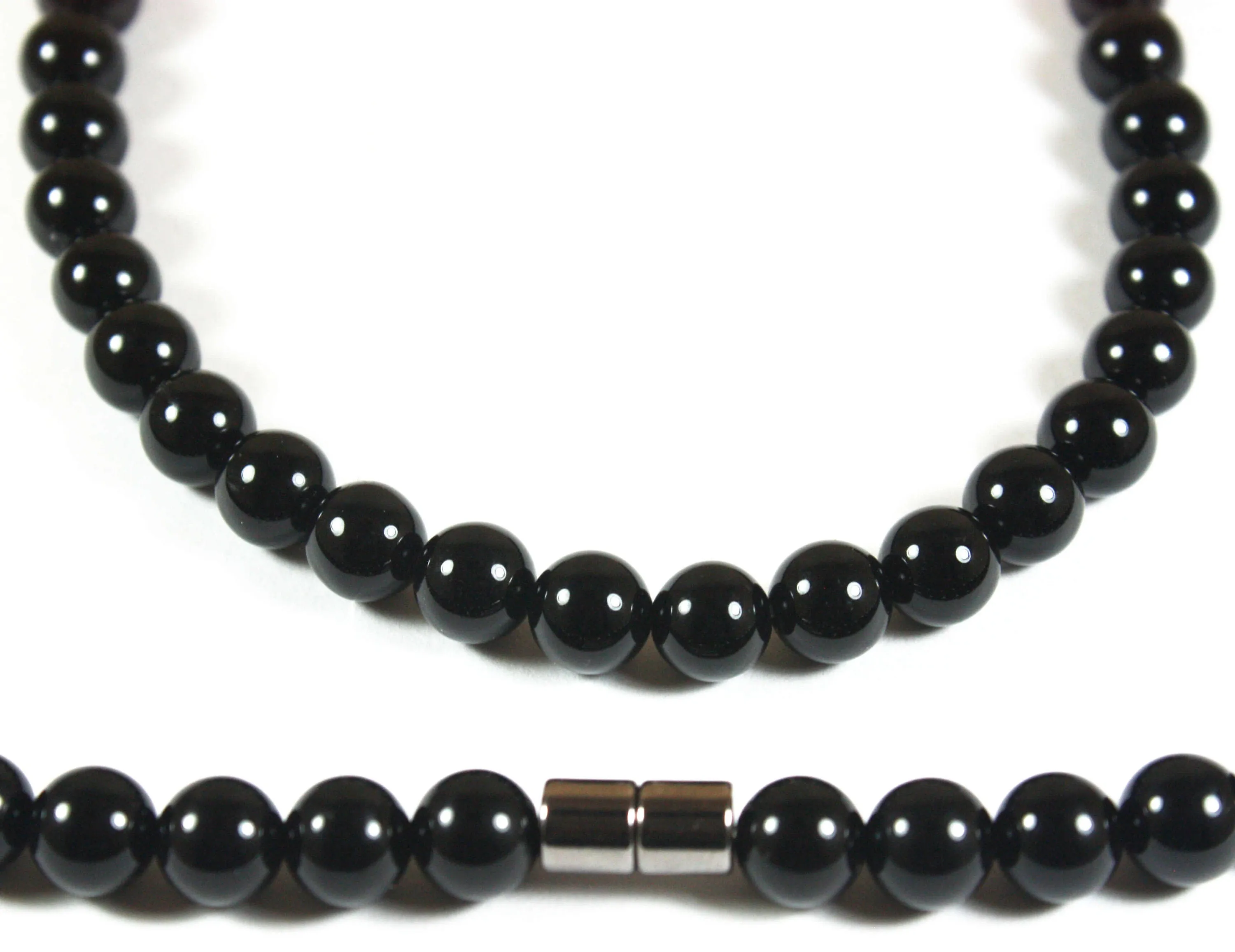 10mm Black Onyx Necklace - EMF Protection Jewelry - Empath Protection - Necklaces for Women/Men - Protection Stones with Magnetic clasp