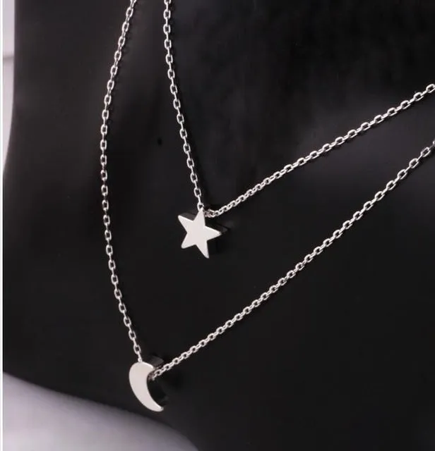 1pcs Minimalist Pendant Necklaces Fashion Female Heart Arrow Cross Moon Star Of Luck Dove Of Peace Necklace Jewelry Summer 2018