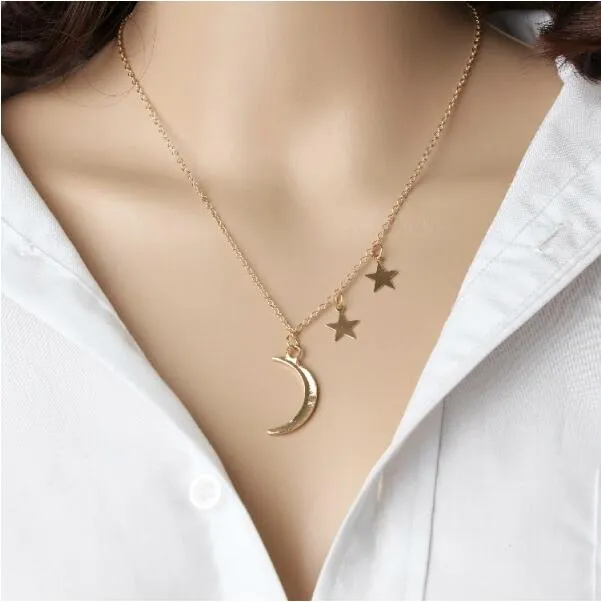 1pcs Minimalist Pendant Necklaces Fashion Female Heart Arrow Cross Moon Star Of Luck Dove Of Peace Necklace Jewelry Summer 2018