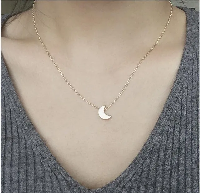 1pcs Minimalist Pendant Necklaces Fashion Female Heart Arrow Cross Moon Star Of Luck Dove Of Peace Necklace Jewelry Summer 2018