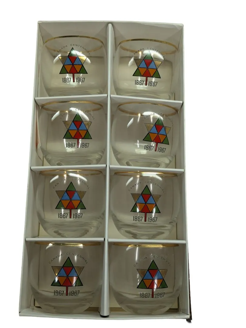 6-Canada Centennial 1867-1967 Drink Glasses in Box