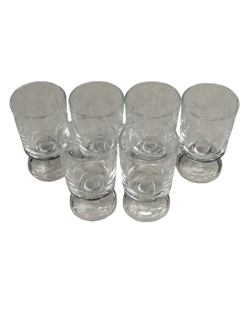 6 Etched Shot Glasses