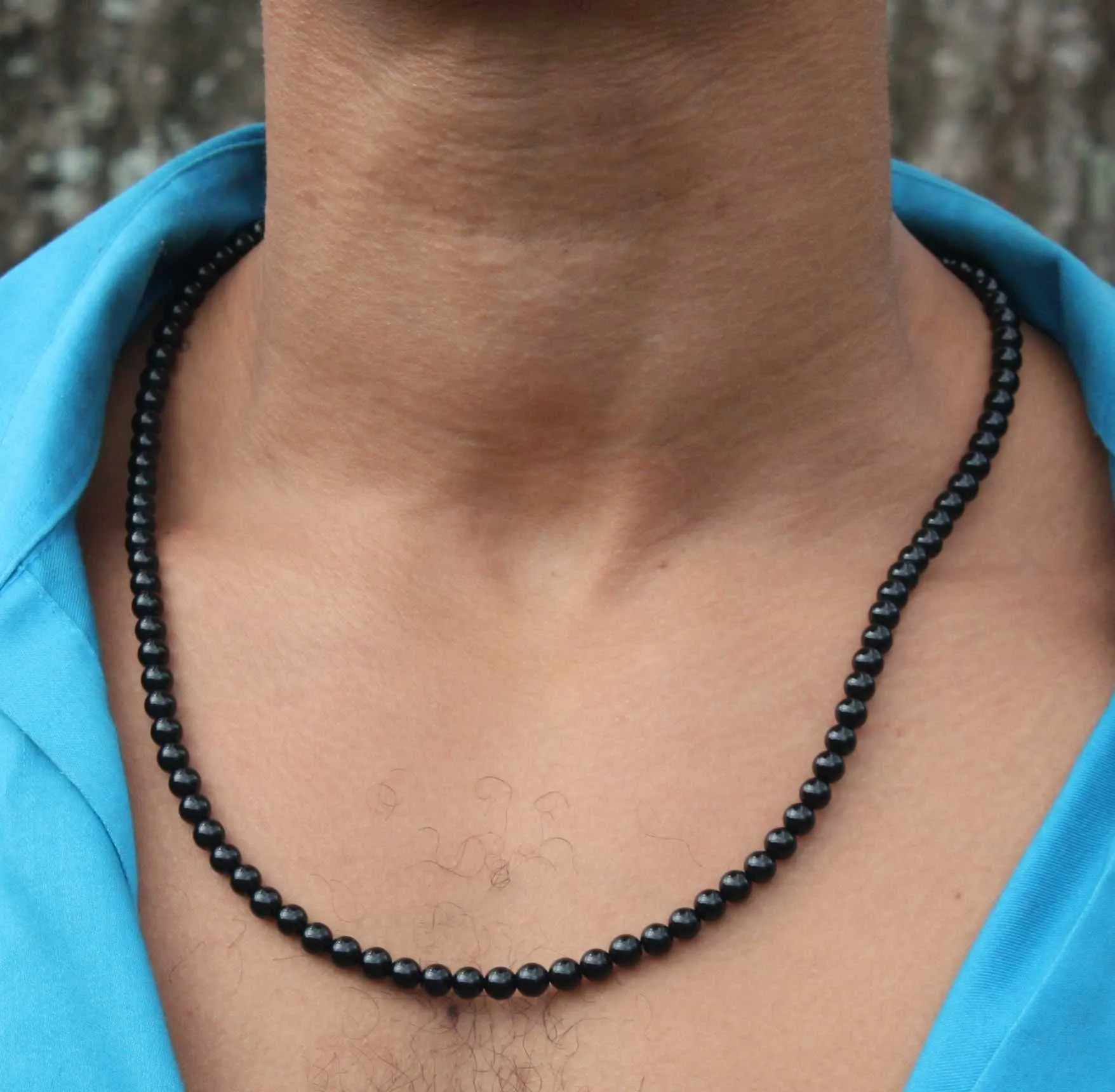 6mm Black Onyx Necklace - EMF Protection Jewelry - Empath Protection - Necklaces for Women/Men - Protection Stones with Magnetic clasp