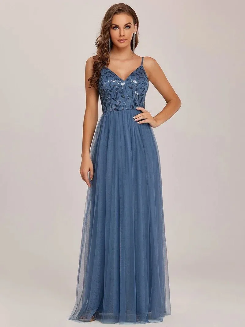 Adorable A Line Silhouette Floor Length Evening Dress