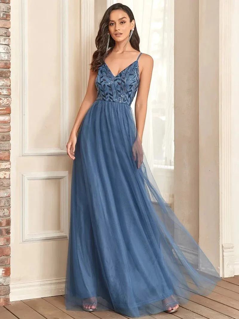 Adorable A Line Silhouette Floor Length Evening Dress