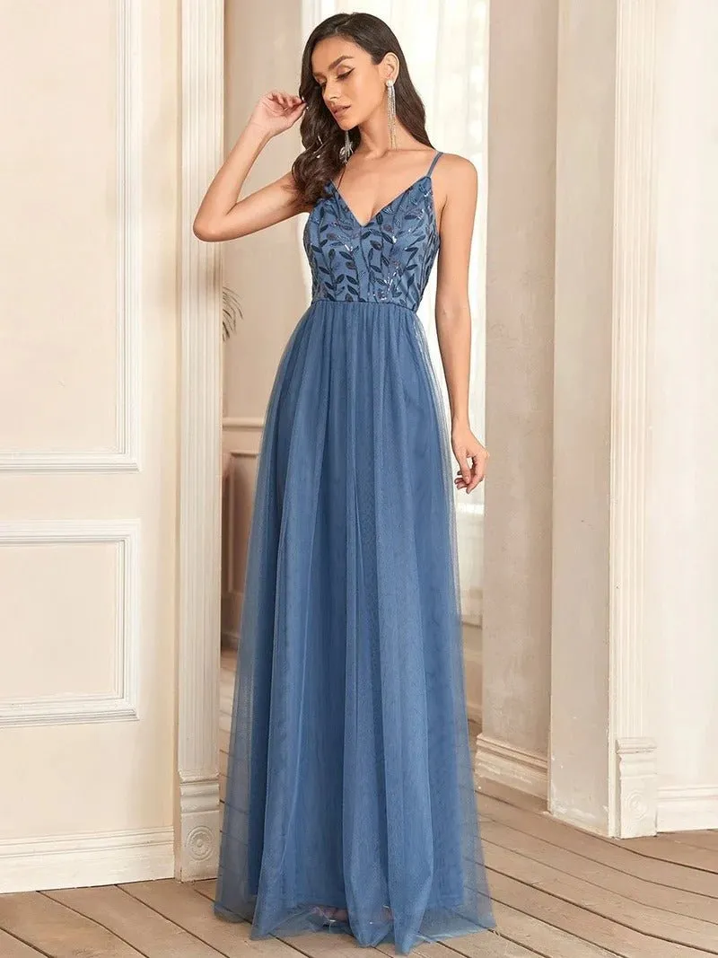 Adorable A Line Silhouette Floor Length Evening Dress