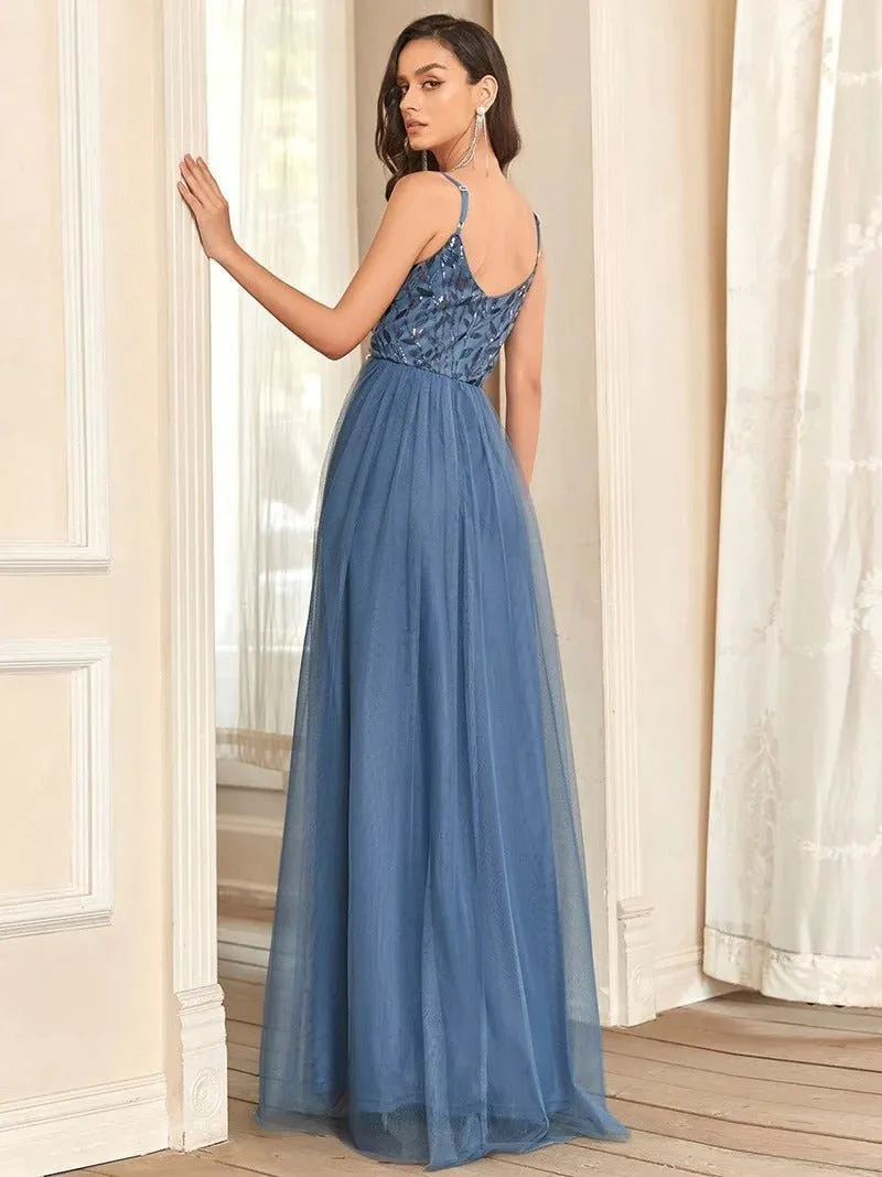 Adorable A Line Silhouette Floor Length Evening Dress