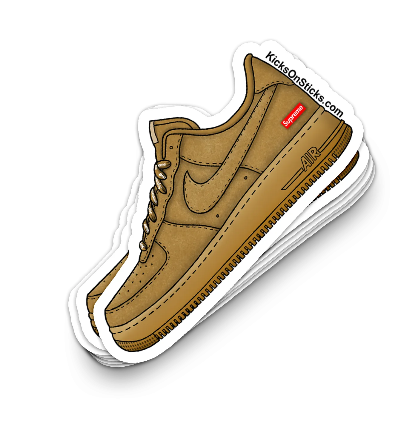 Air Force 1 Low "Supreme Wheat" Sneaker Sticker