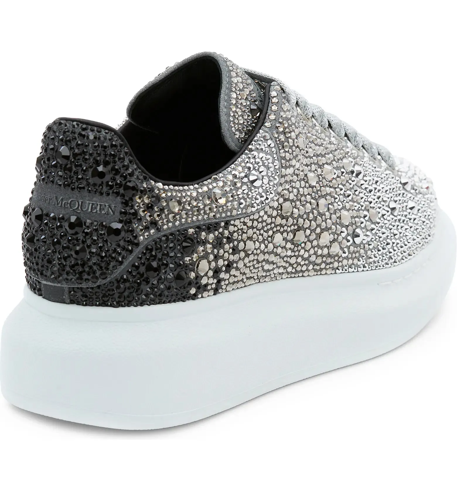 Alexander McQueen Oversized Sneaker 'Black Silver Crystal'