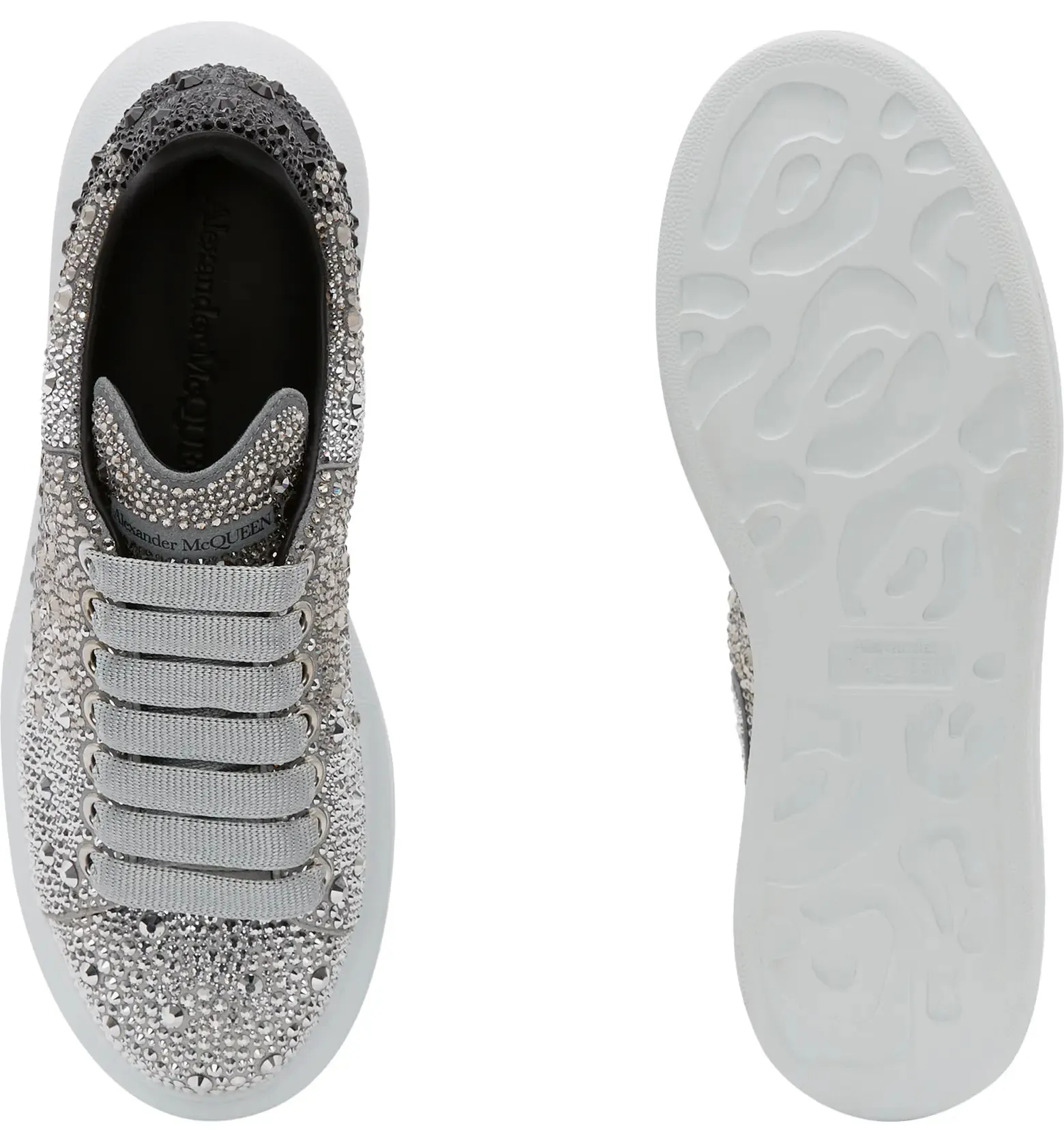 Alexander McQueen Oversized Sneaker 'Black Silver Crystal'