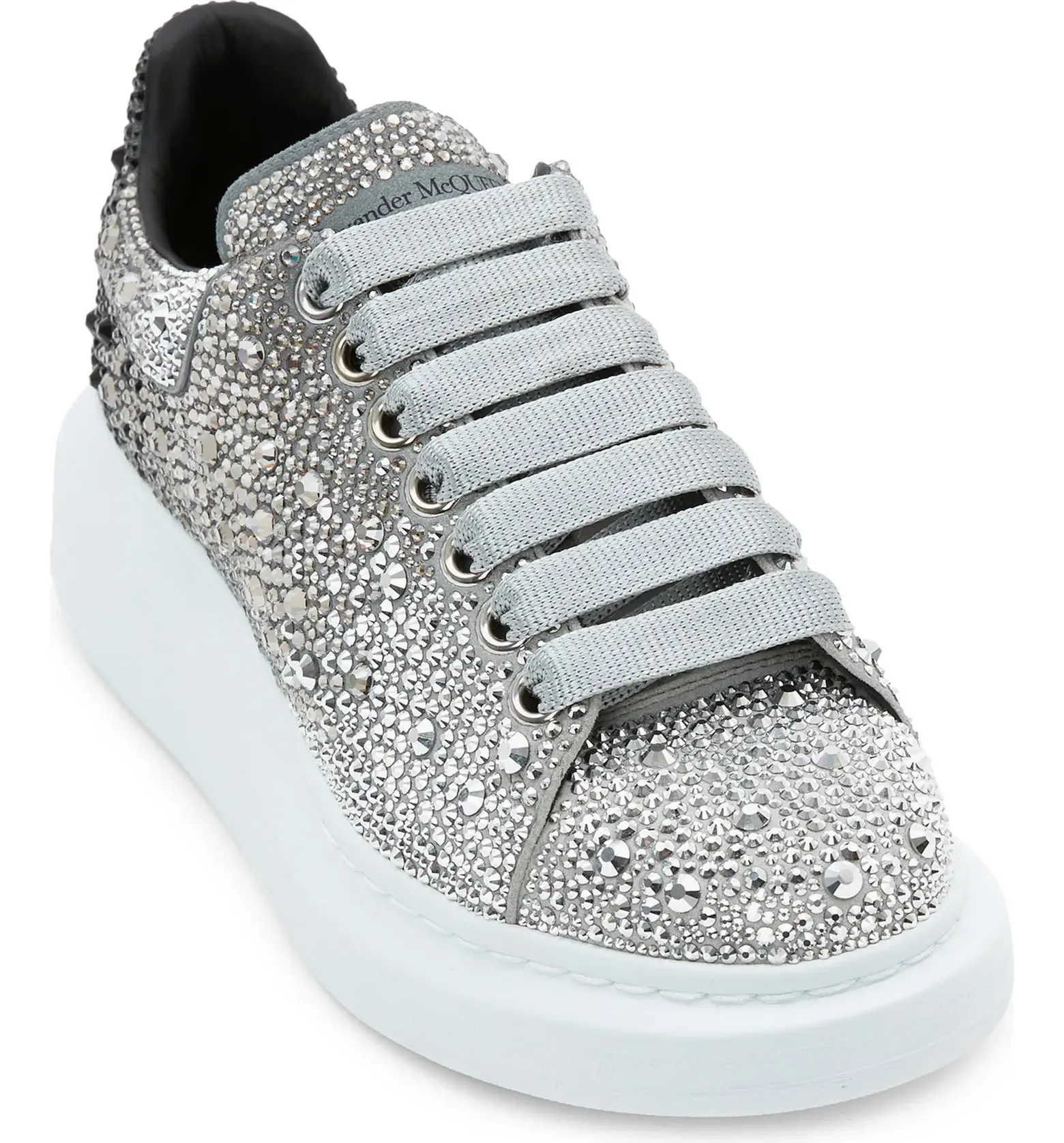 Alexander McQueen Oversized Sneaker 'Black Silver Crystal'