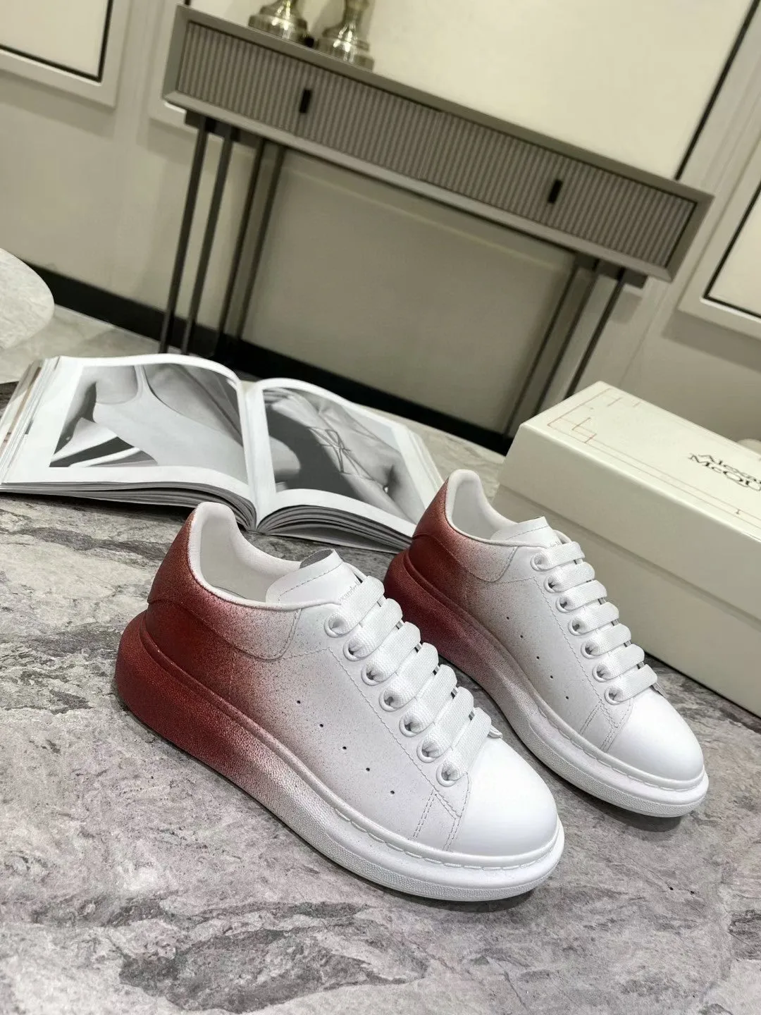 Alexander McQueen Oversized Sneaker White/Brown For Men