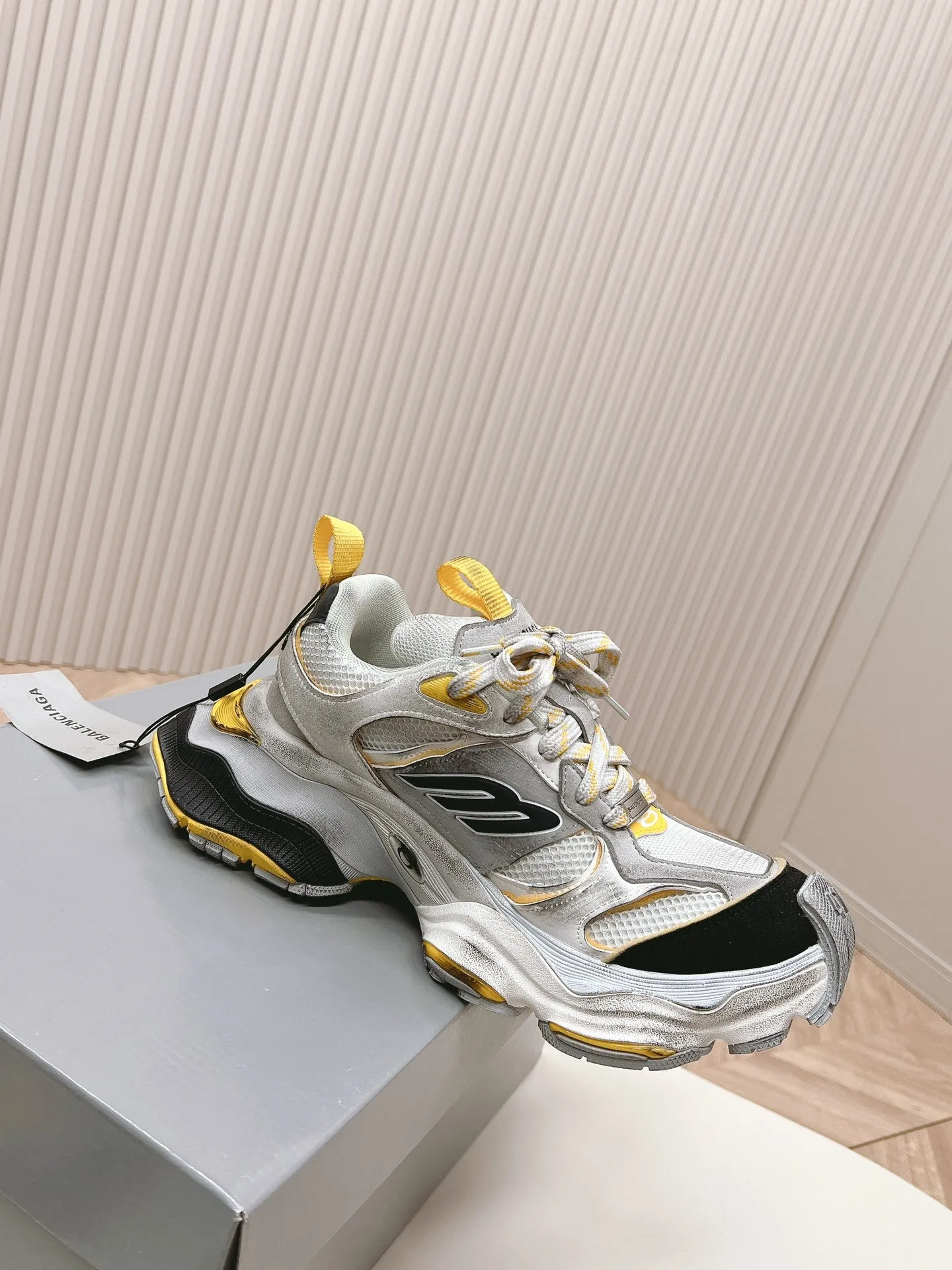 Balenciaga Cargo Sneaker 'Grey/White/Yellow'