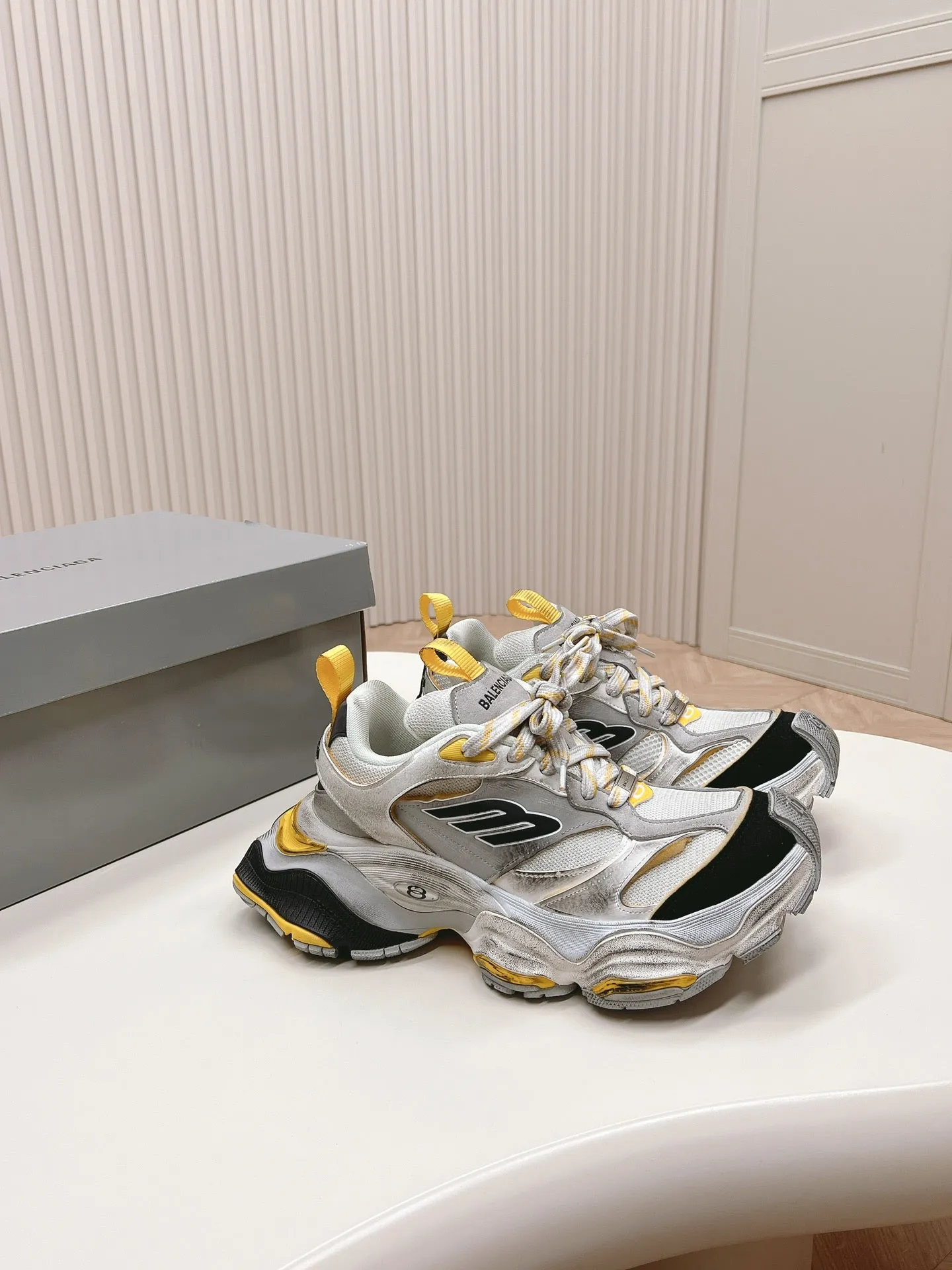 Balenciaga Cargo Sneaker 'Grey/White/Yellow'