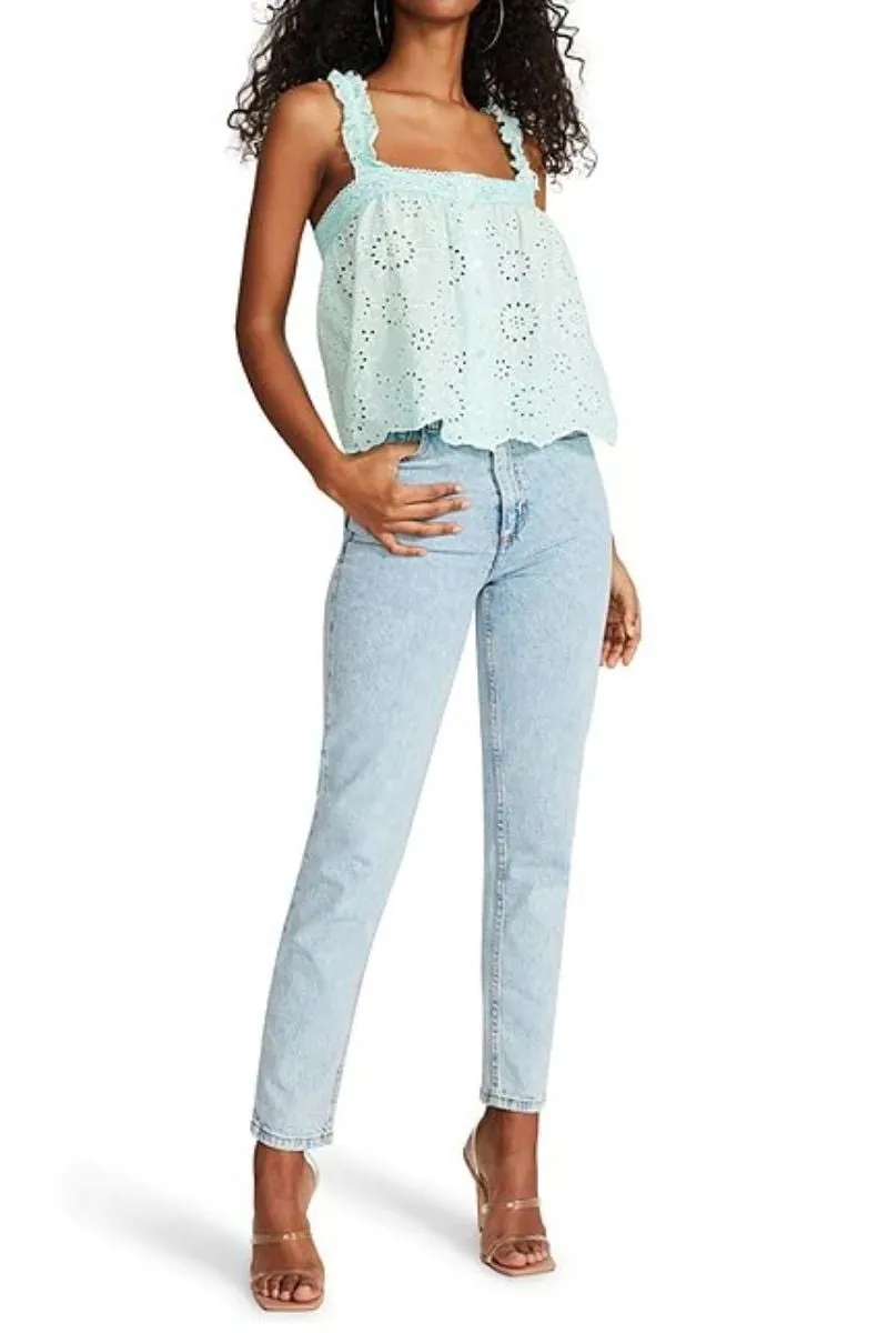 Bay Green Eyelet Summer Sunrise Top