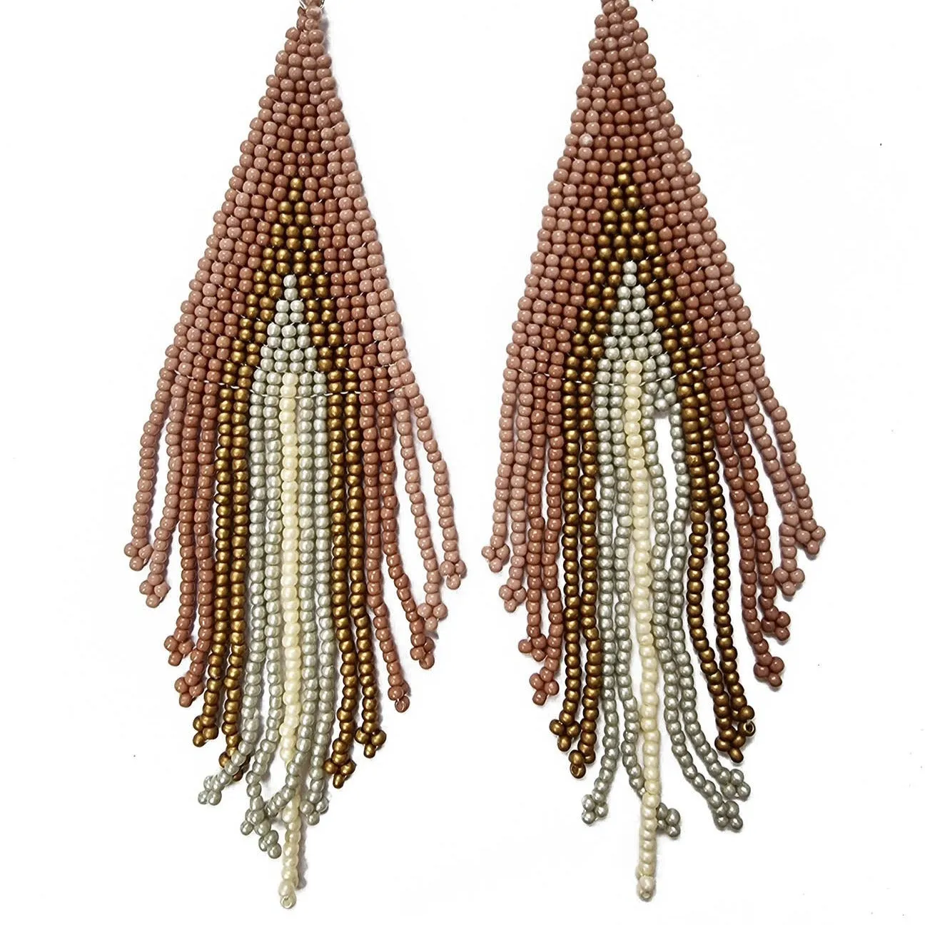 Beaded Earrings - Mauve