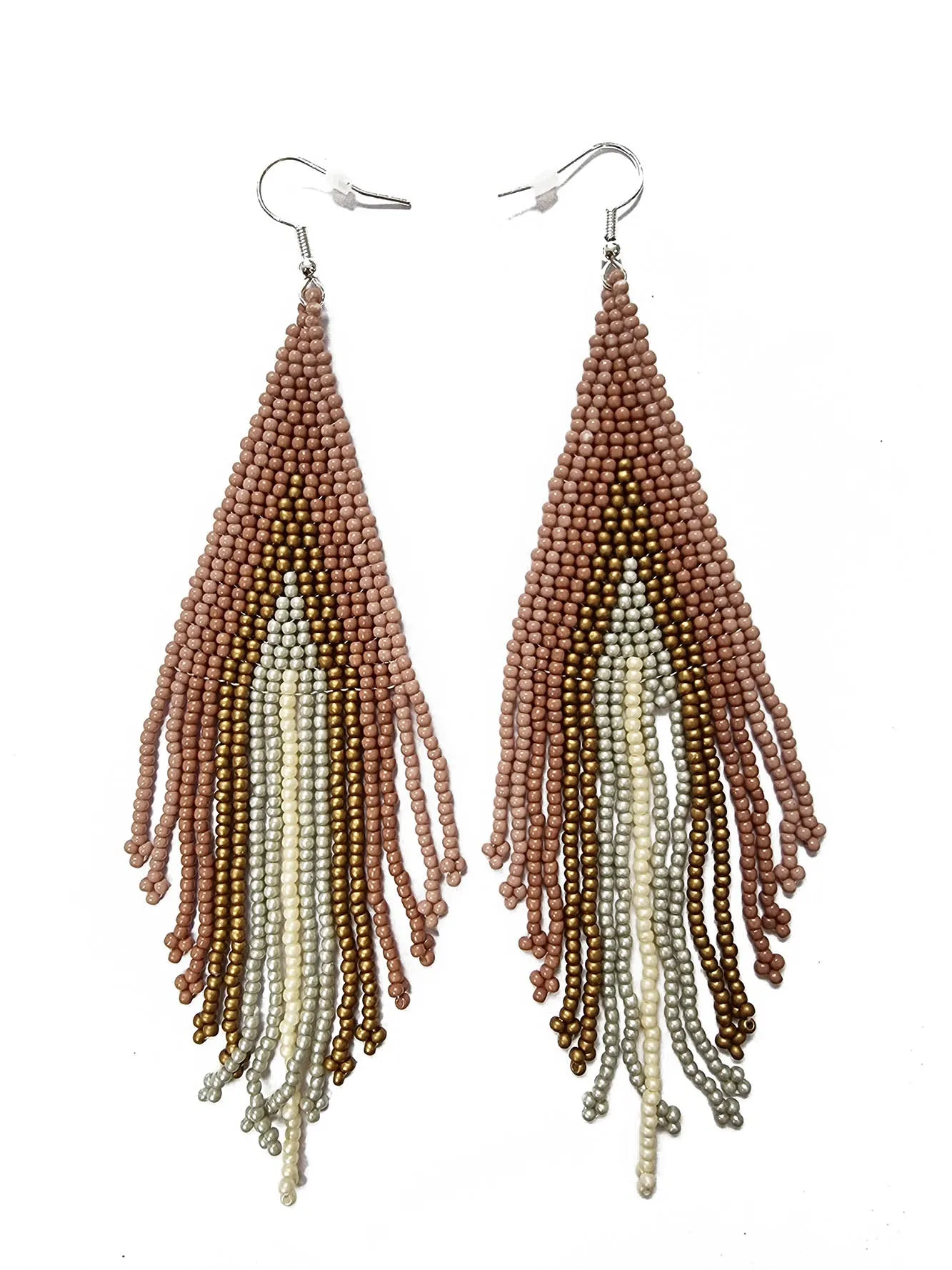 Beaded Earrings - Mauve