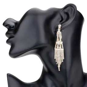 Beautiful Rhinestone Pave Dangle Evening Earrings