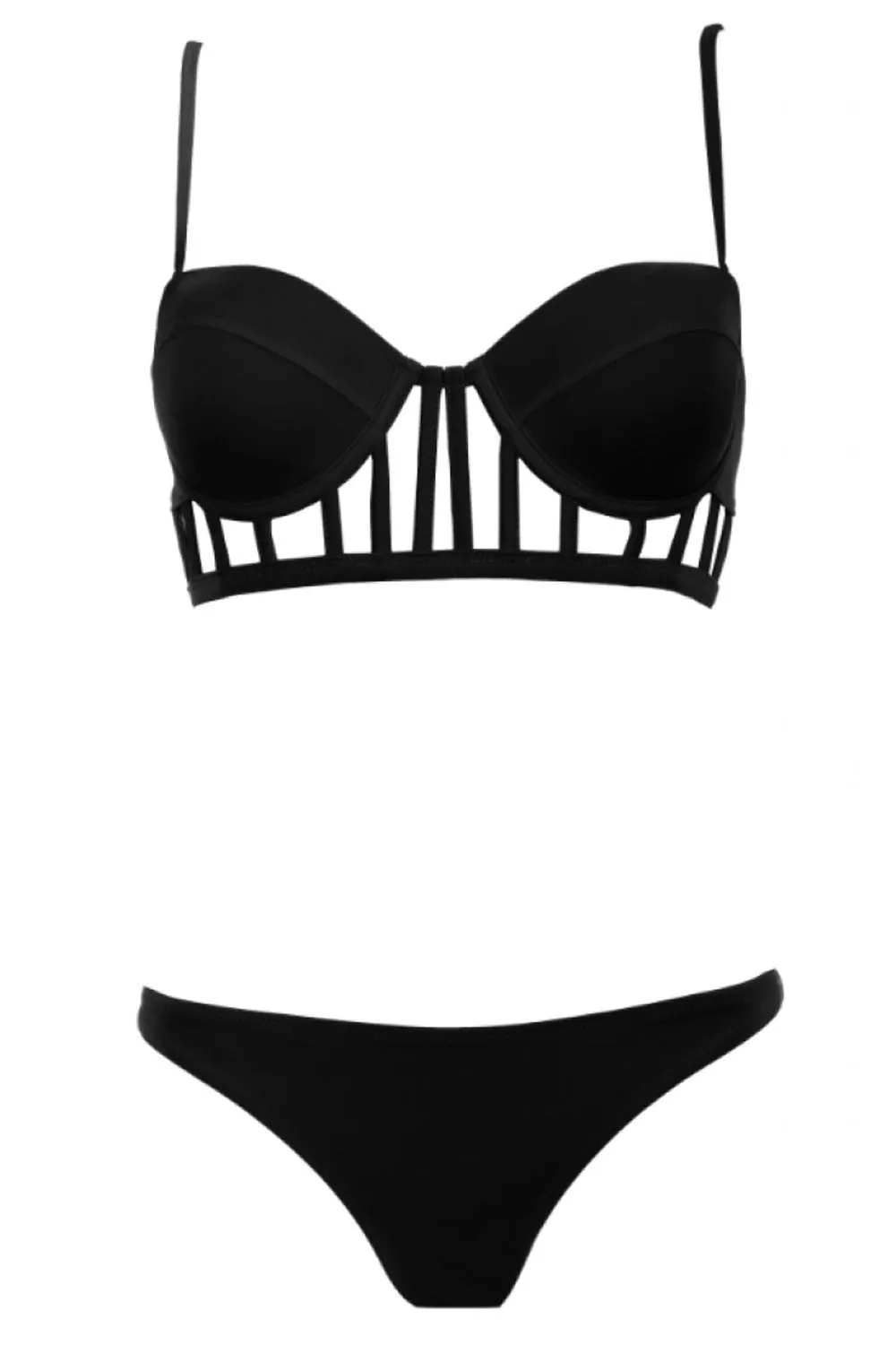 Black Cage Designed Summer Bikini