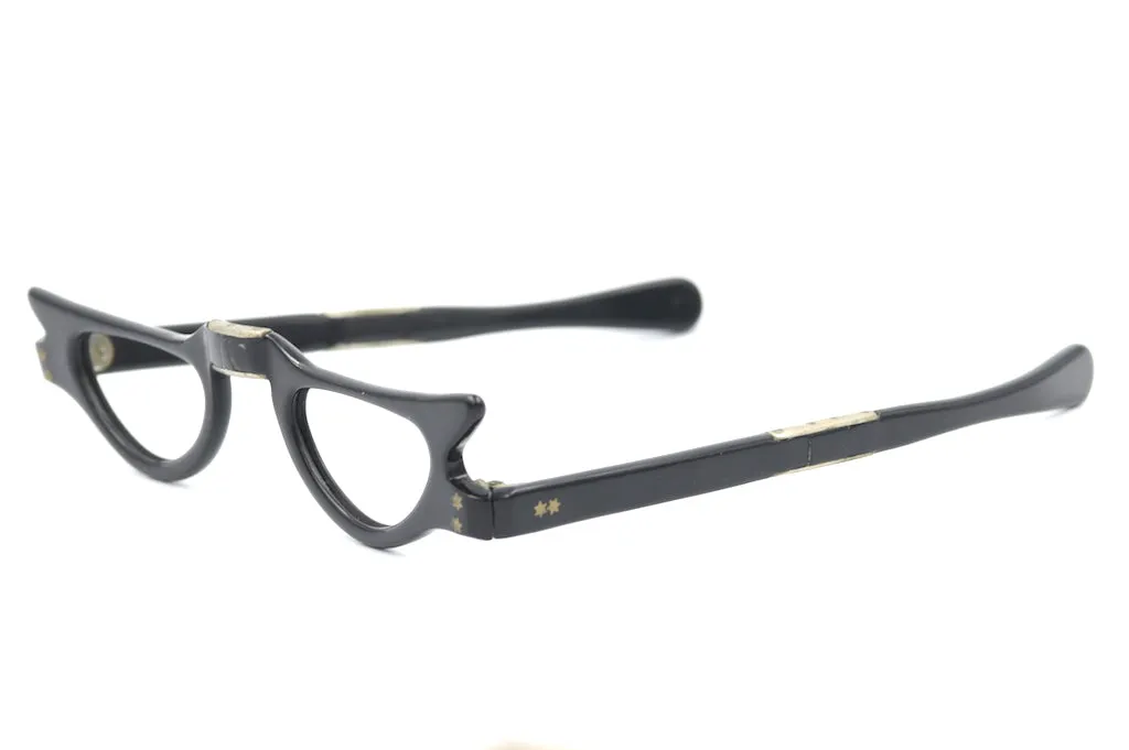 Black Cat Eye Fold Up Glasses Blk