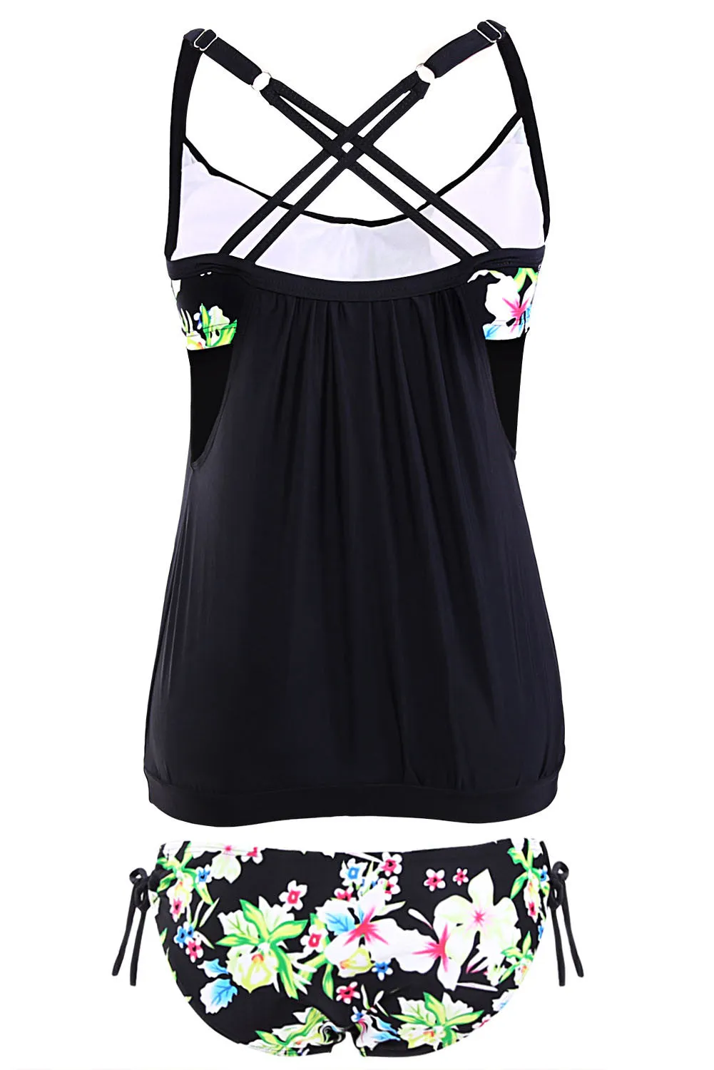 Black Floral Summer Tankini