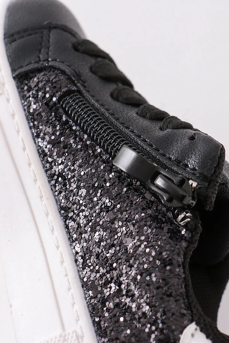 Black star glitter sneaker ( little kids to big kids)