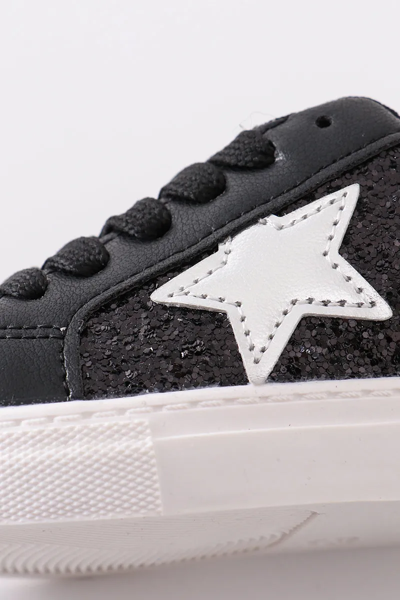 Black star glitter sneaker ( little kids to big kids)