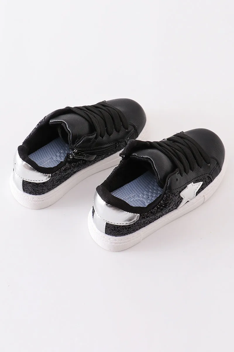 Black star glitter sneaker ( little kids to big kids)