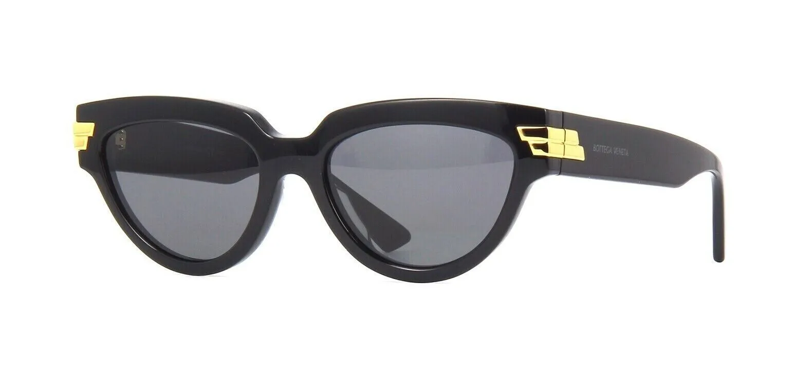 BOTTEGA VENETA BV1035S $510 Black Gold Gray Cat Eye Glasses Sunglasses