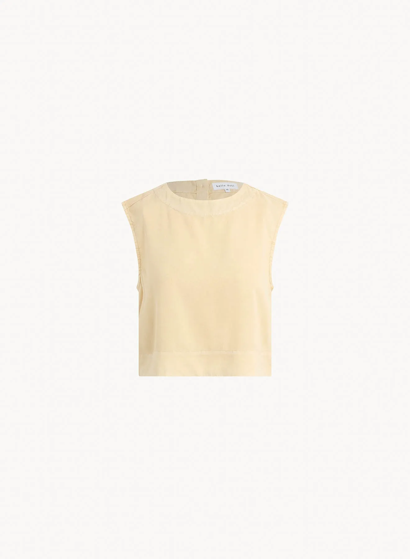 Boxy Button Back Top - Summer Khaki