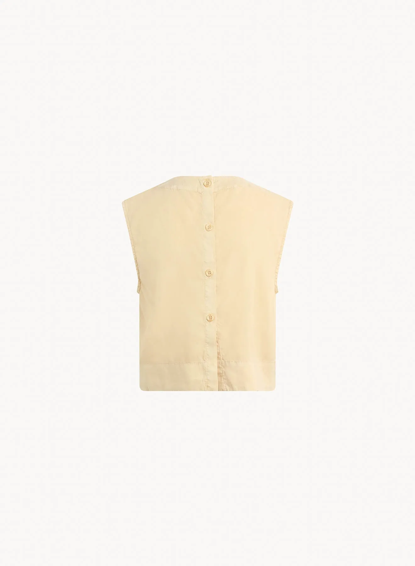 Boxy Button Back Top - Summer Khaki