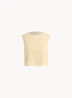 Boxy Button Back Top - Summer Khaki