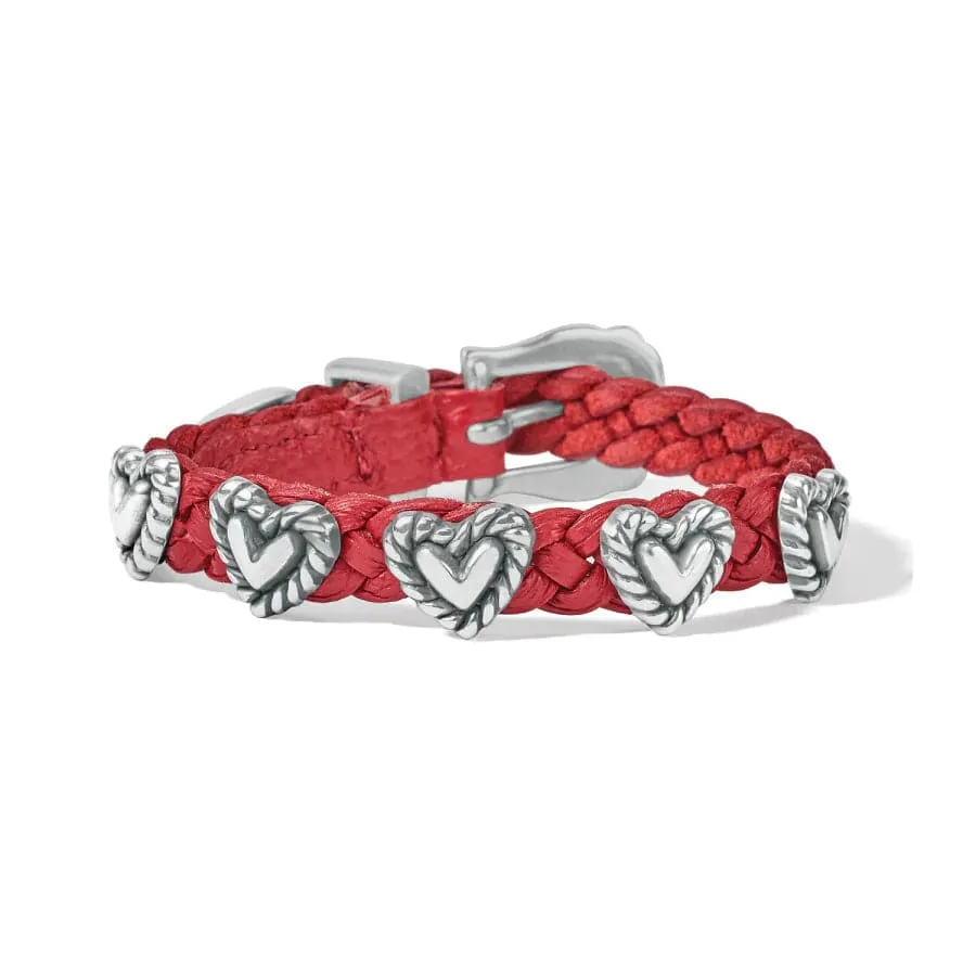 Brighton Roped Heart Braid Bandit Color Lipstick Bracelet