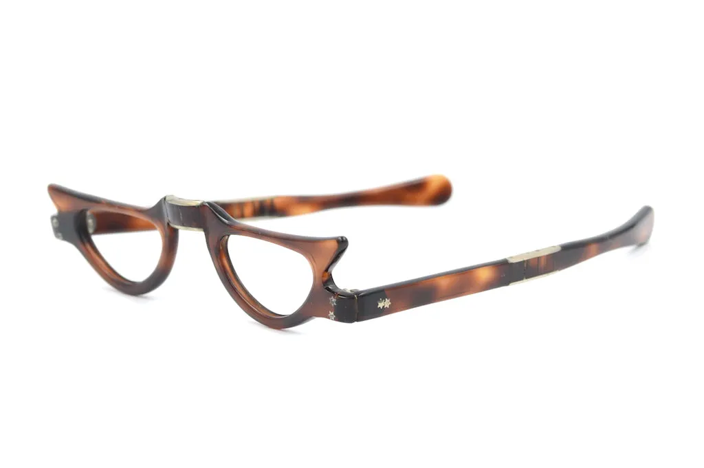 Brown Mottle Cat Eye Fold Up Glasses