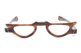 Brown Mottle Cat Eye Fold Up Glasses