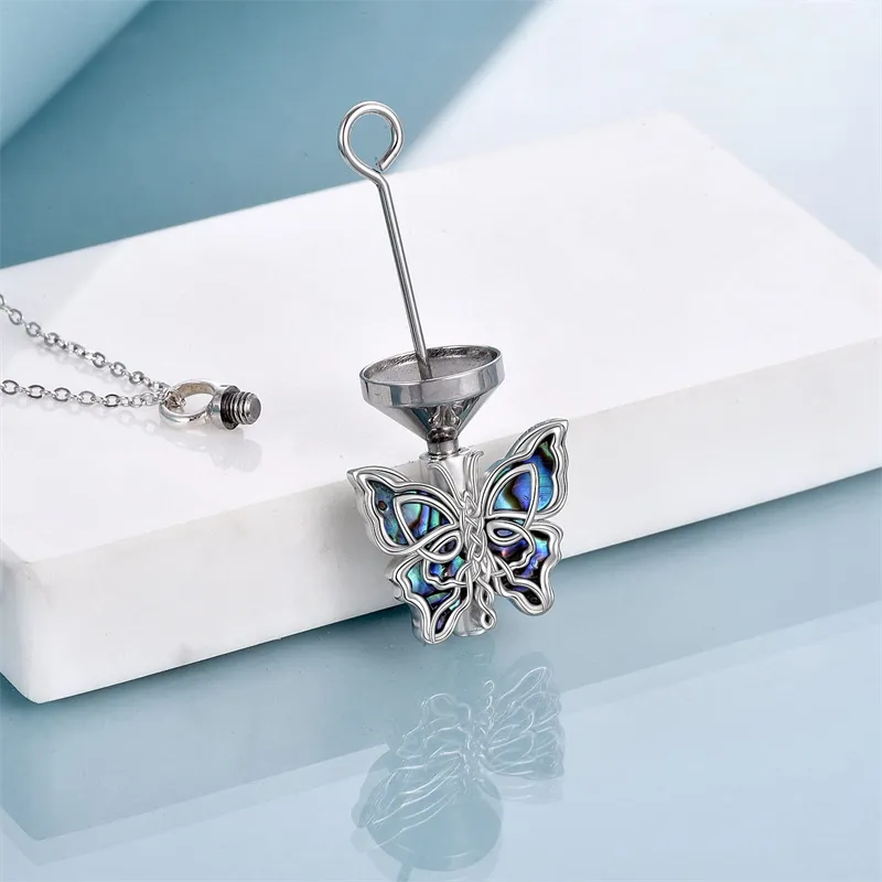 Butterfly Urn Necklaces for Ashes of Loved Ones 925 Sterling Silver Cremation Butterfly Jewelry for Women