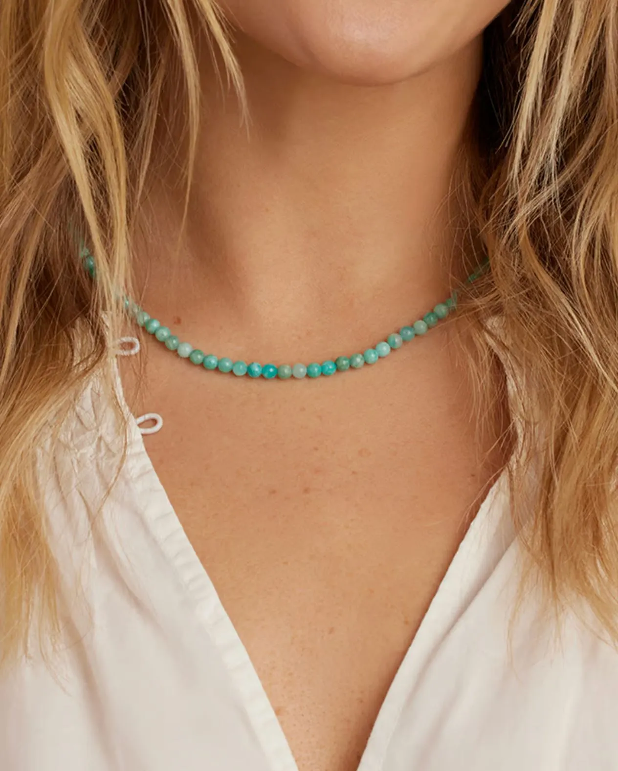 Carter Gemstone Necklace Blue Amazonite