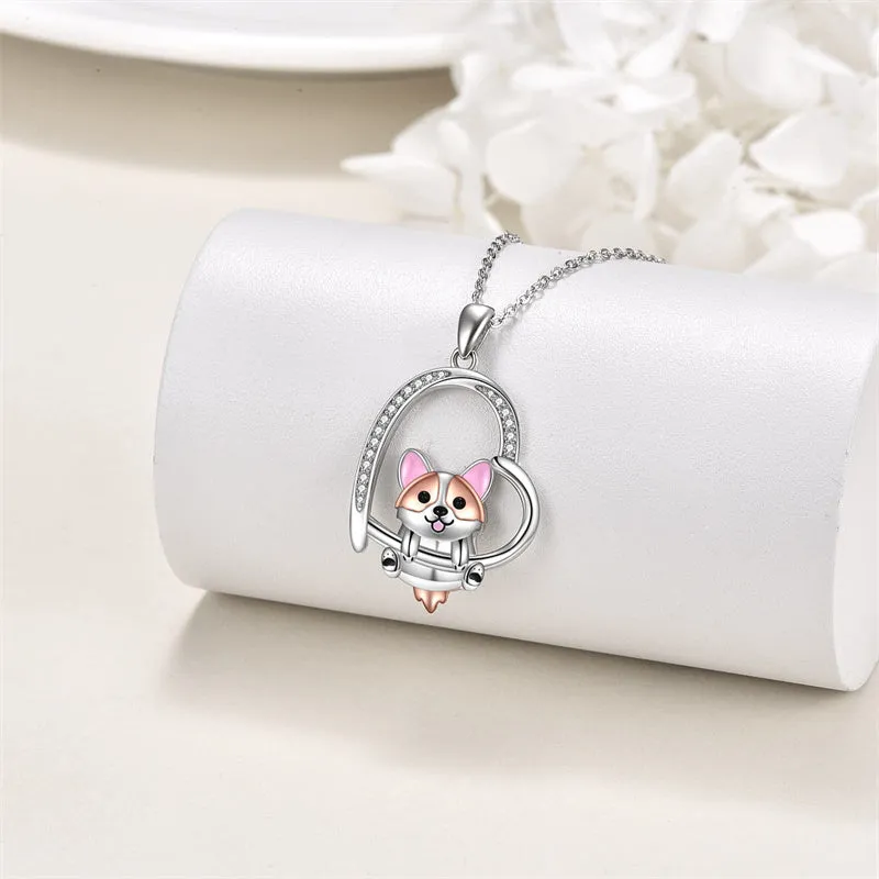 Corgi/French Bulldog Necklaces Gifts 925 Sterling Silver  Cute Animal Jewelry for Women Sister