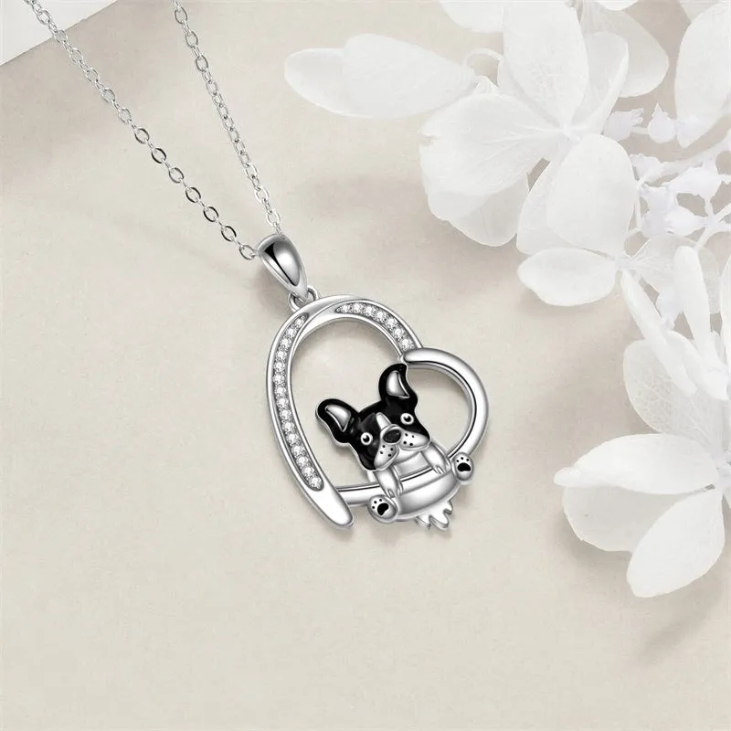 Corgi/French Bulldog Necklaces Gifts 925 Sterling Silver  Cute Animal Jewelry for Women Sister