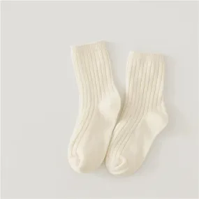 Cream ribbed quarter length Socks