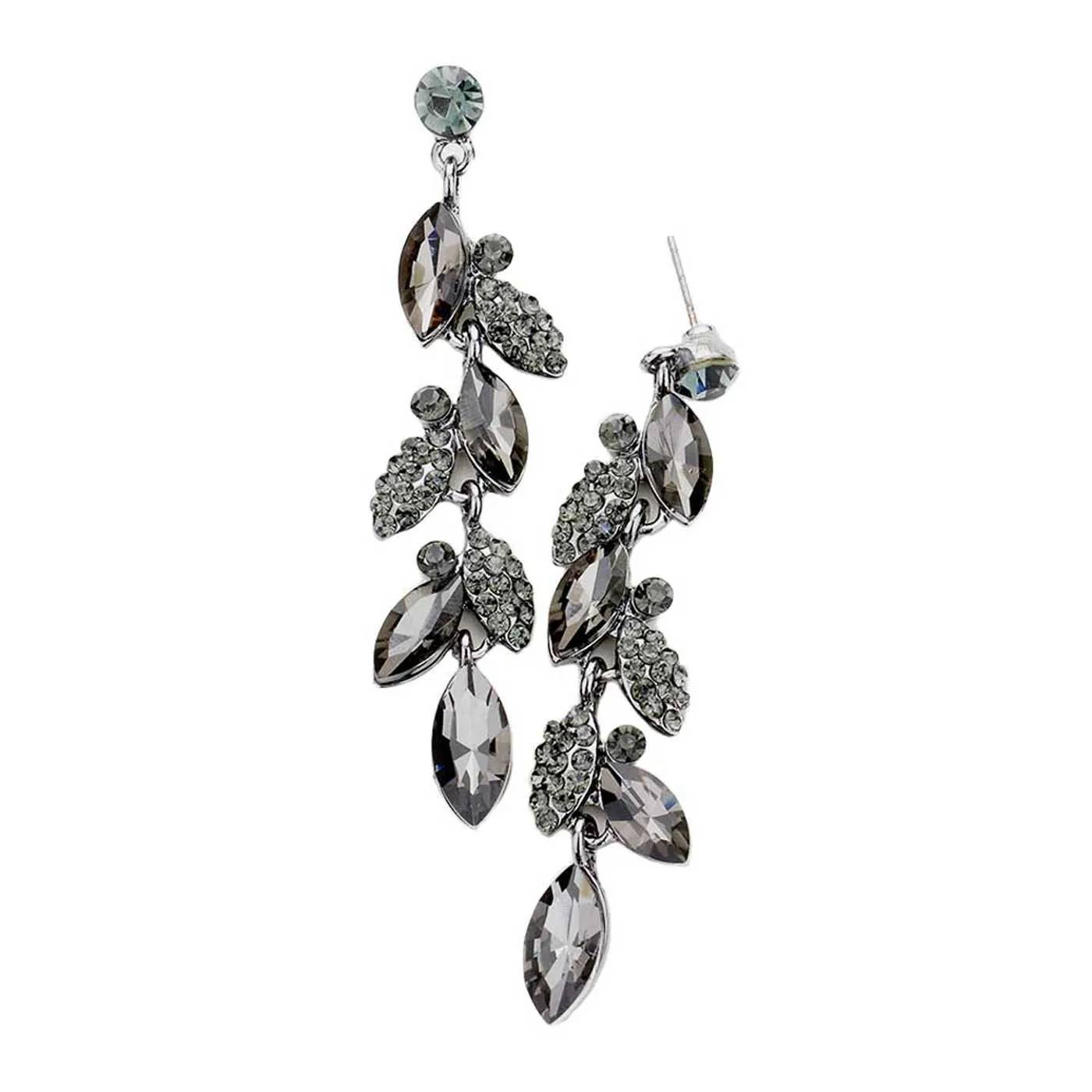 Crystal Marquise Cluster Drop Evening Earrings