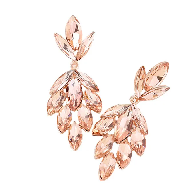 Crystal Marquise Cluster Evening Earrings