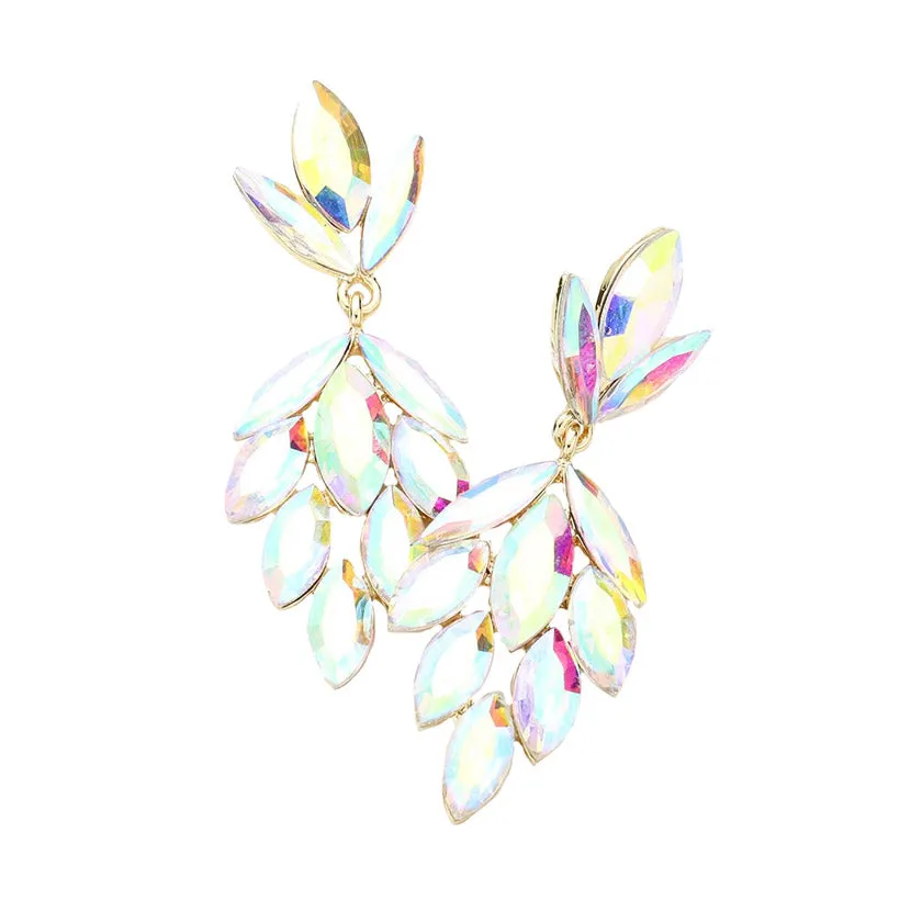 Crystal Marquise Cluster Evening Earrings