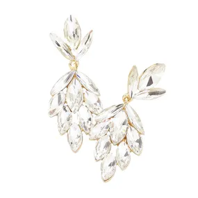 Crystal Marquise Cluster Evening Earrings