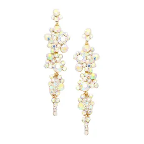 Crystal Rhinestone Bubble Dangle Evening Earrings