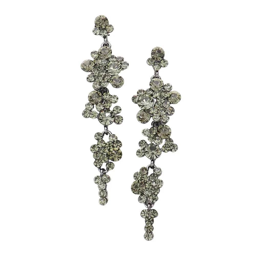 Crystal Rhinestone Bubble Dangle Evening Earrings