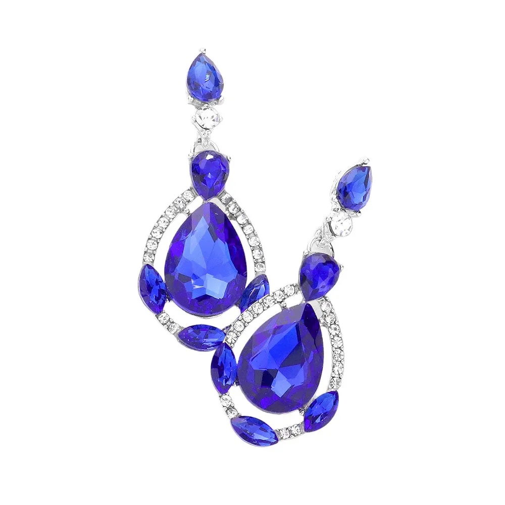 Crystal Rhinestone Teardrop Evening Earrings