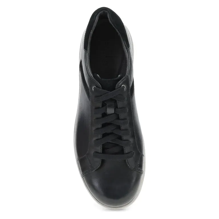 Dansko Men's Trevor Leather Tie Sneaker in Black