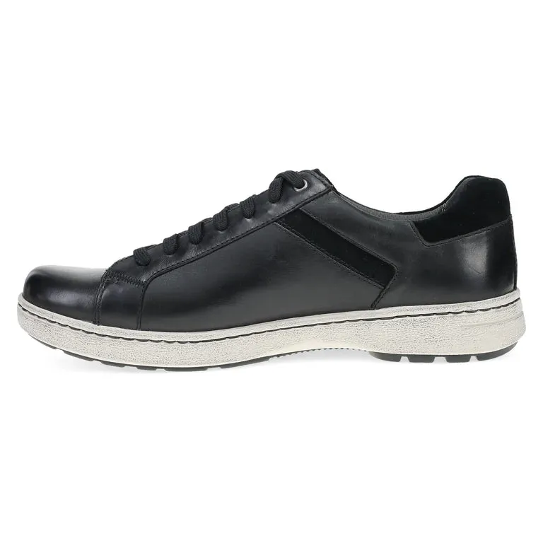 Dansko Men's Trevor Leather Tie Sneaker in Black