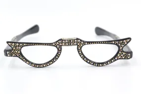 Diamanté Fold Up Glasses BLK